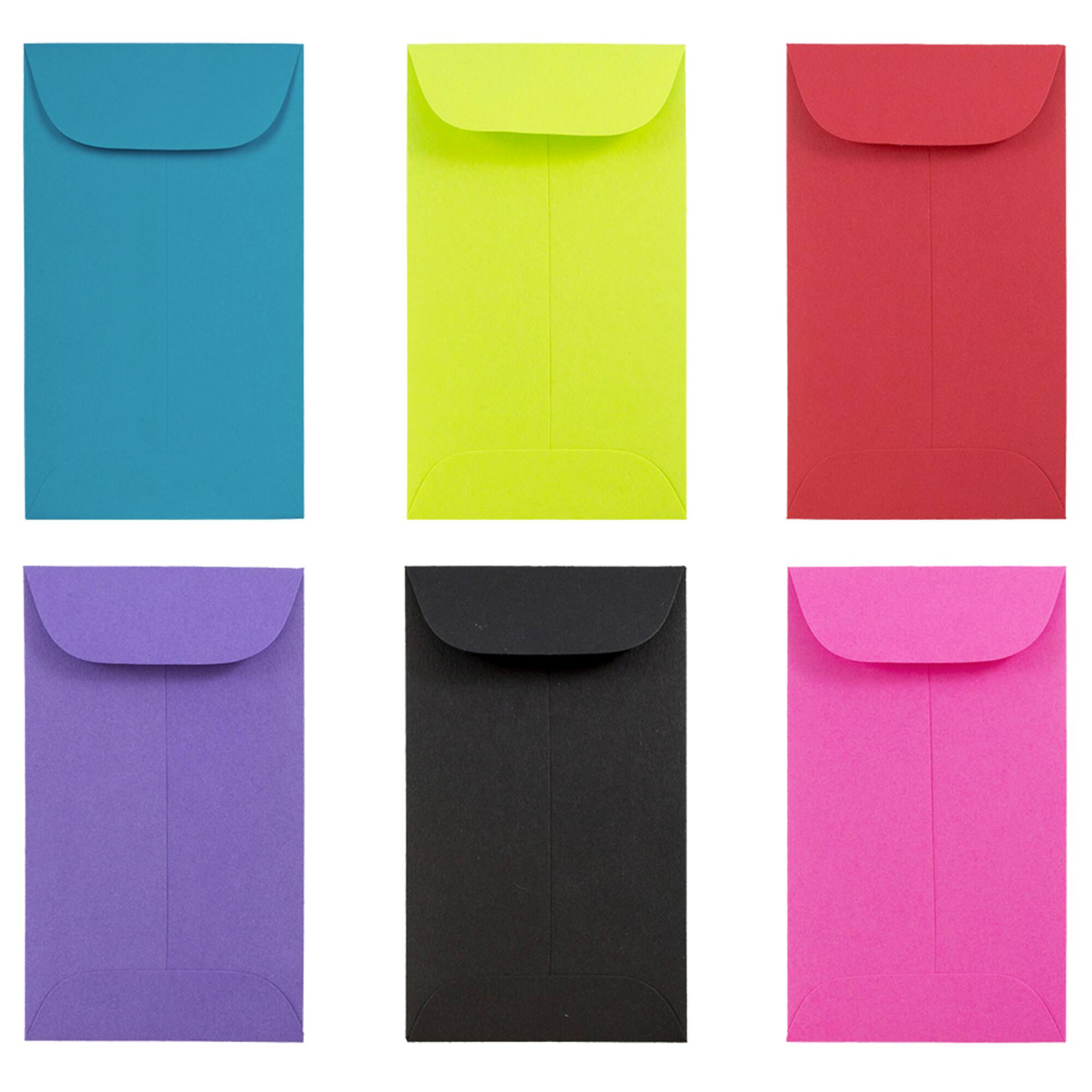 JAM Paper 2.5" x 4.25" Assorted Coin Business Envelopes, 150ct.